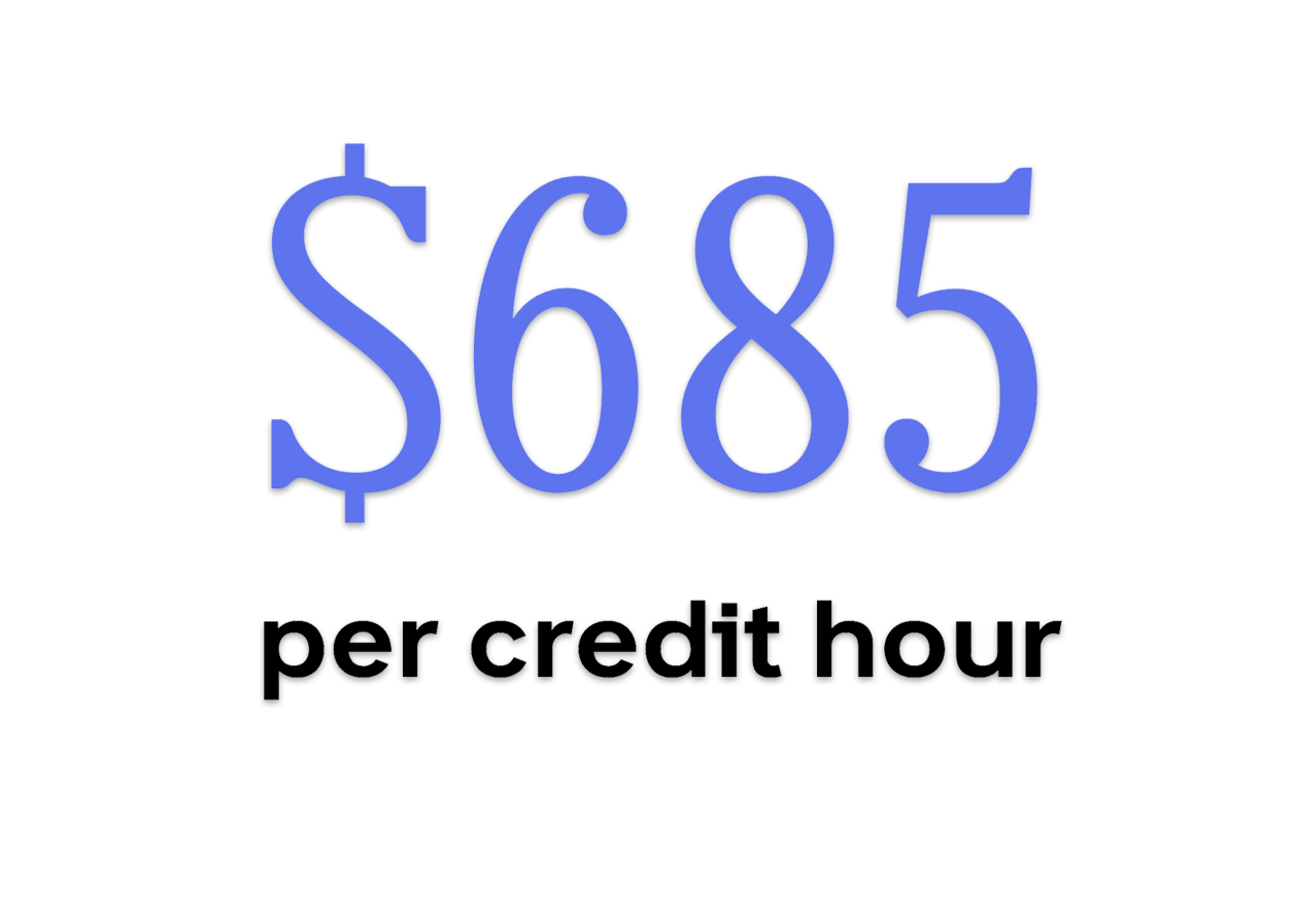 $685 per credit hour